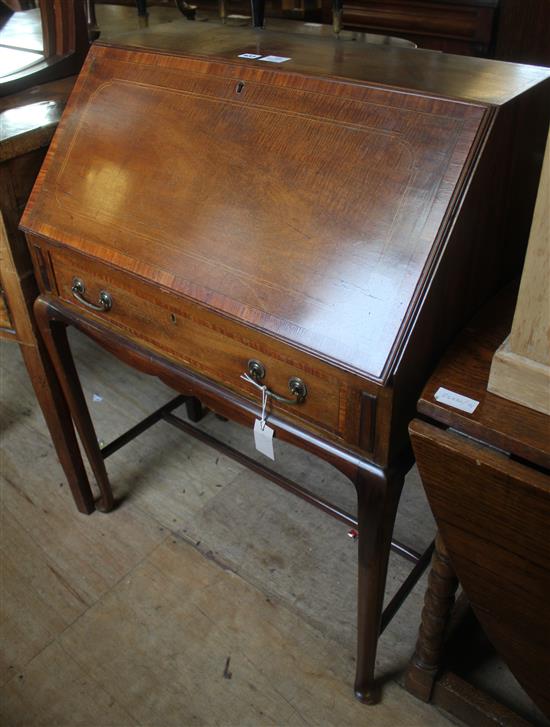James Shoolbred & Co Edwardian inlaid mahogany bureau(-)